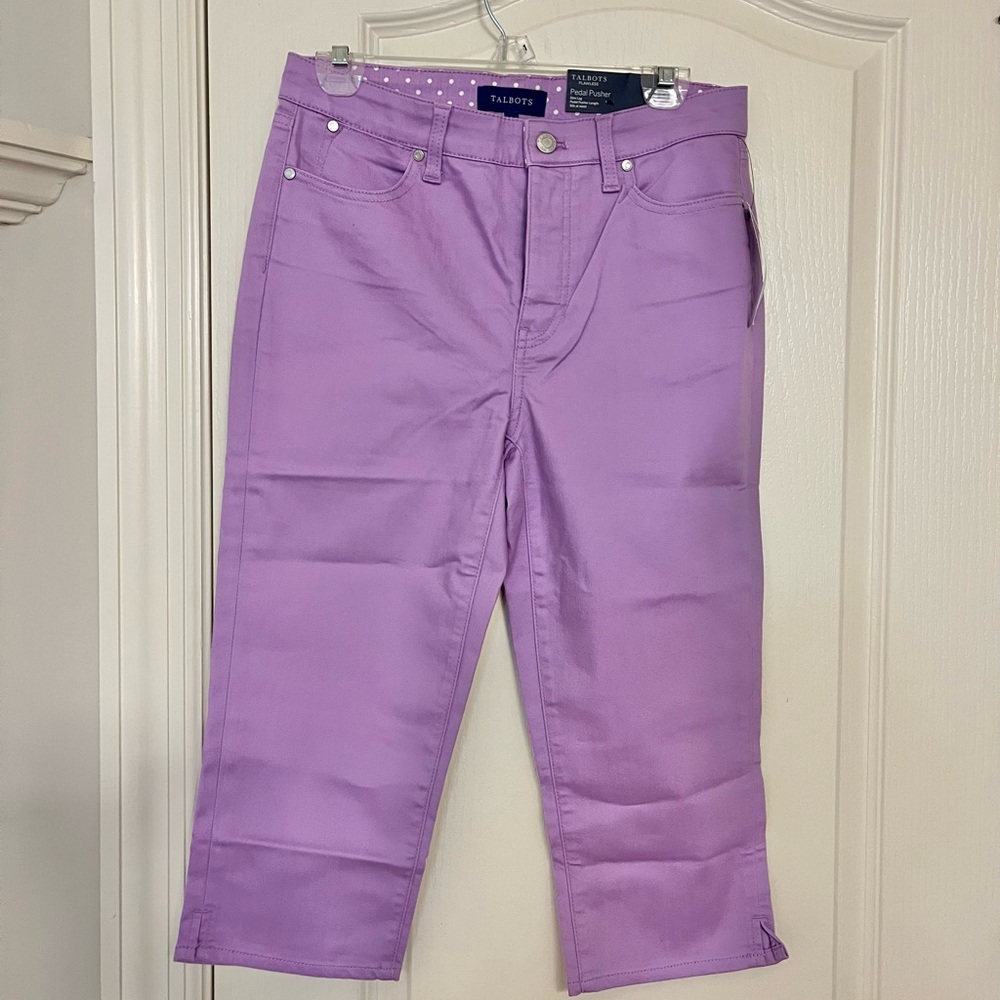 NWT Talbots Purple Pedal Pusher Capri Pants